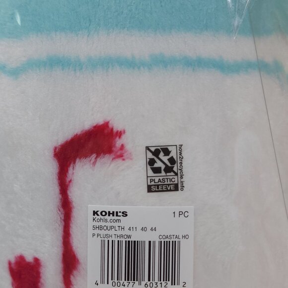 The Big One Oversized Plush Throw Blanket Coastal Print Faux Fur Tropical 5'x6' - Picture 11 of 13